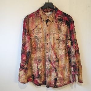 Angry Minnow Vintage Buffalo Plaid Bleached Button Up Flannel Flared Bell Sleeve